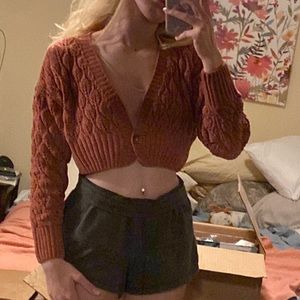 NEW! Burgundy Cropped Sweater